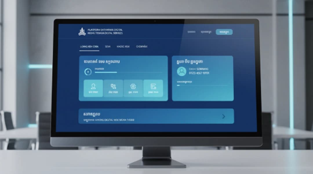 Ministry digital public-service portal displayed on a desktop computer